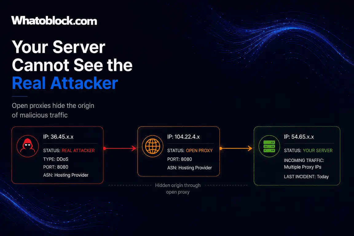 Open proxies hide the real attacker Open proxies hide the real attacker from the target server
